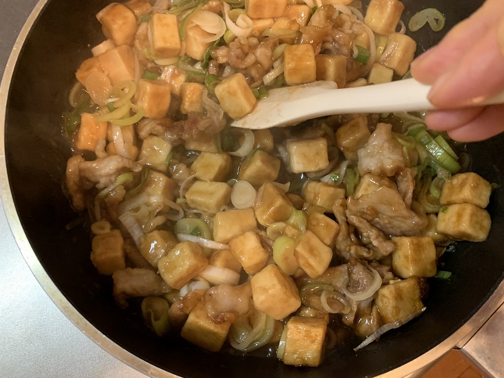 高野豆腐と豚肉