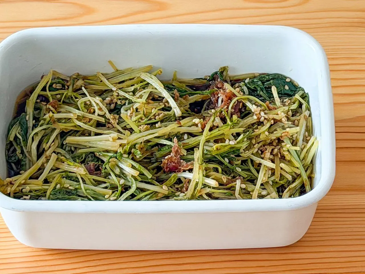 【野菜ひとつ】水菜のおかか蒸し