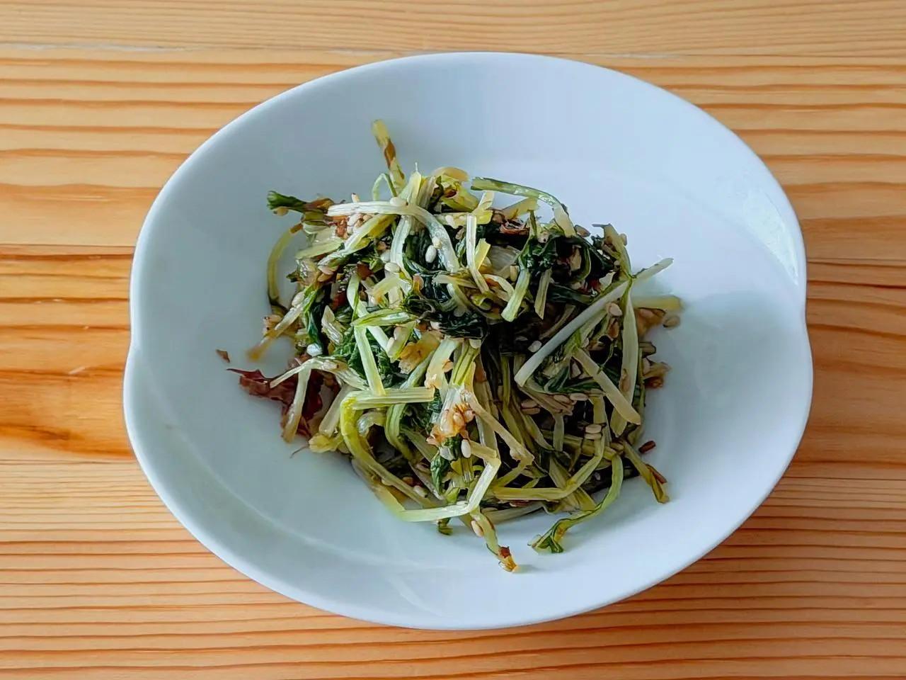 【野菜ひとつ】水菜のおかか蒸し