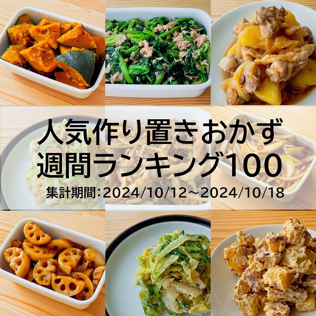 人気作り置きおかず　週間ランキング100