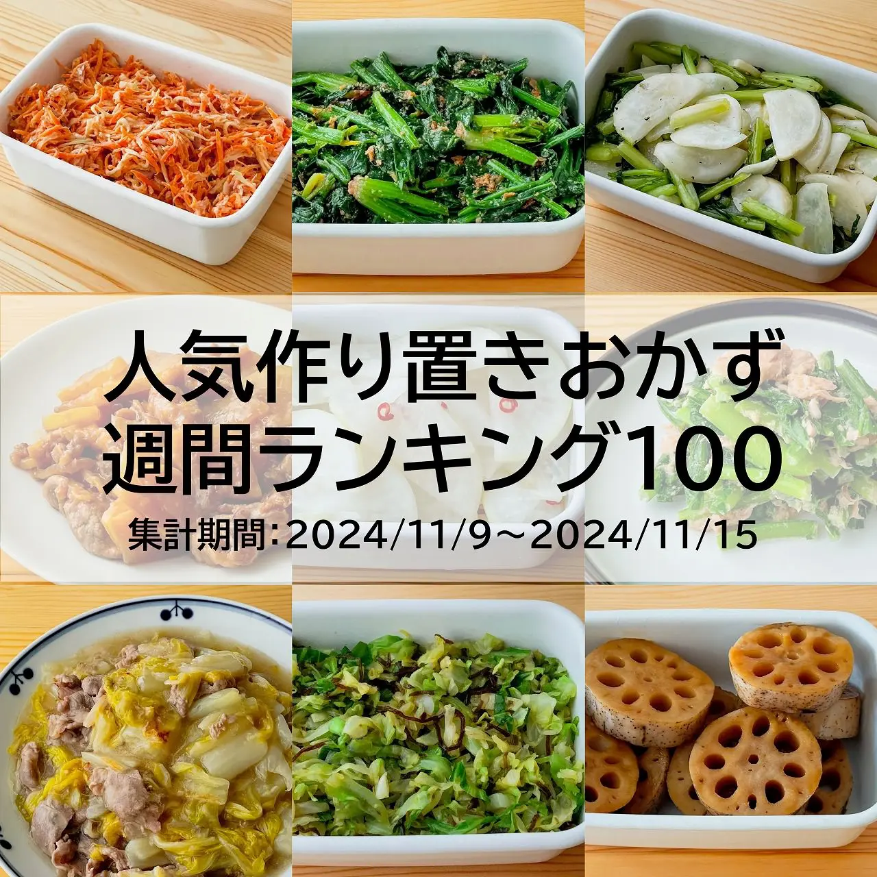 人気作り置きおかず　週間ランキング100