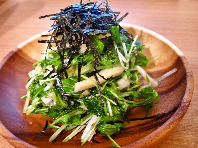 水菜と大根の梅サラダ
