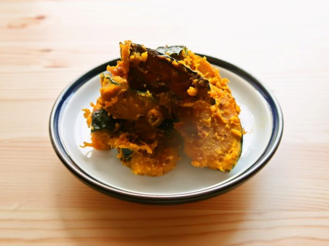 とまらない　かぼちゃのにんにくじょうゆ和え