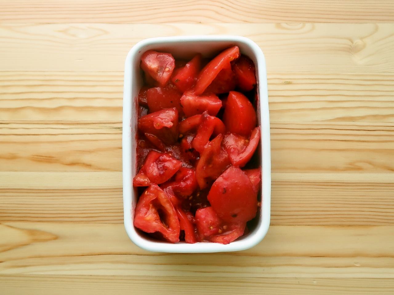野菜ひとつ はちみつ梅トマト 甘くないトマトでぜひ 週末の作り置きレシピ