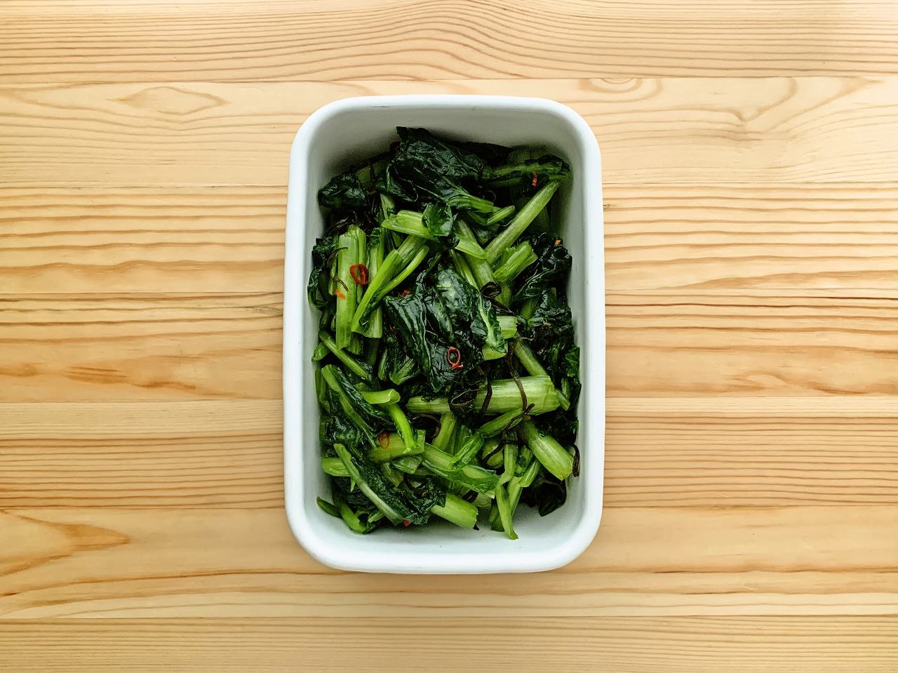 野菜ひとつ】塩昆布で小松菜の浅漬け | 週末の作り置きレシピ